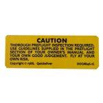 Label, Preflight Check 846-1C