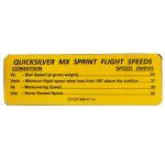 Label, Flight Speeds MX Sprint 886-01