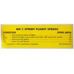 Label, Flight Speeds SprintII 886-05